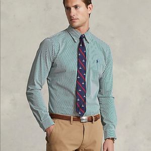 Ralph Lauren classic green striped button down  XL